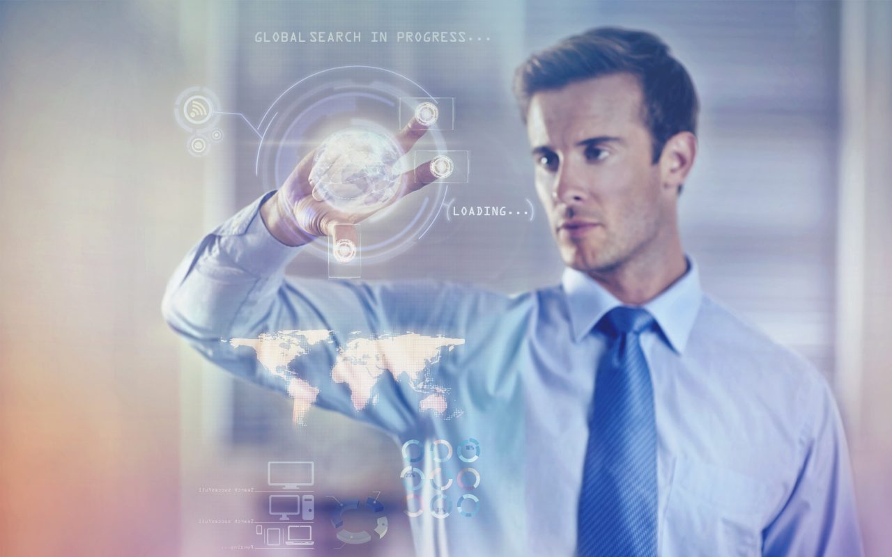 Arvato Systems_IT_Man pointing on digital flipchart Arvato Systems_IT_Man pointing on digital flipchart